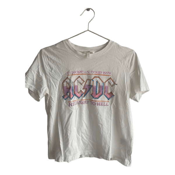 Hvid AC/DC t-shirt