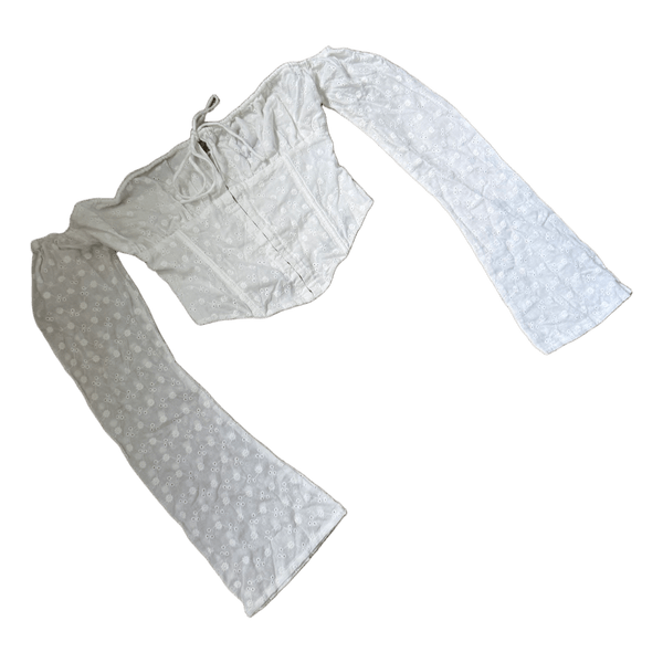 White Fox embroidered bustier top