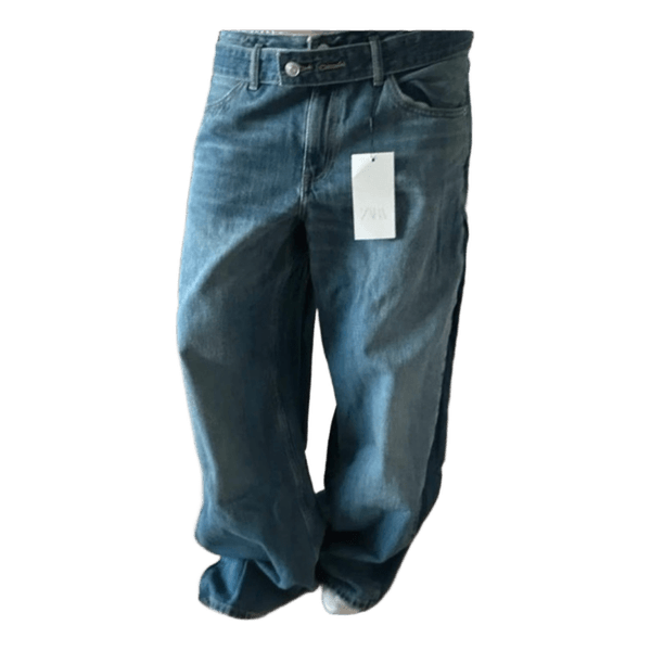 Blue wide leg jeans