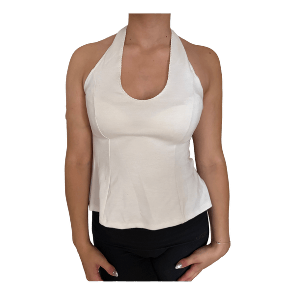 White halterneck top