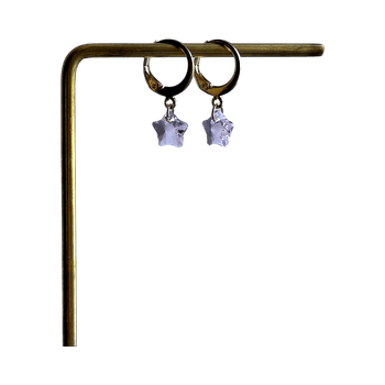 Purple star hoop earrings