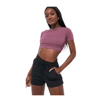 Cropped T-shirt with Ruched Sides