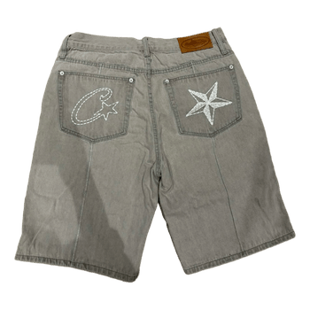 Grey denim shorts