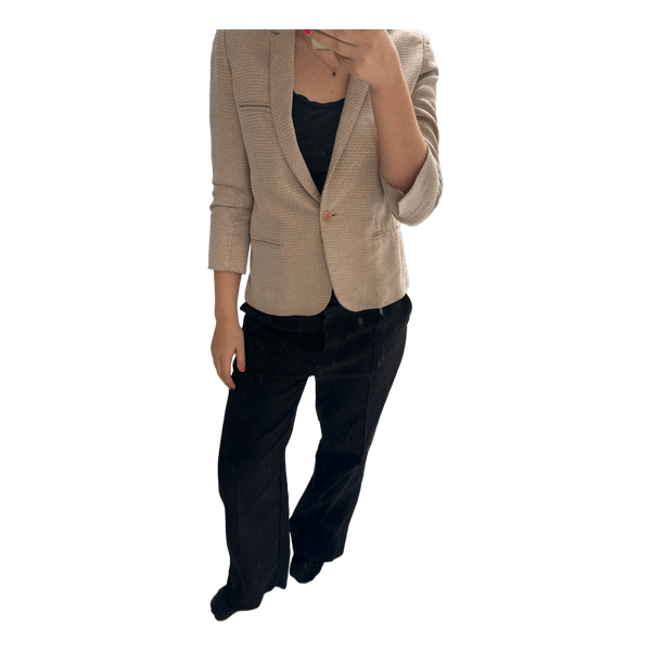 Beige single button blazer