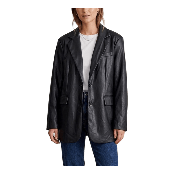 PU sort oversize blazer i str S fra Na-kd