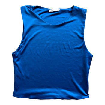Blue sleeveless top