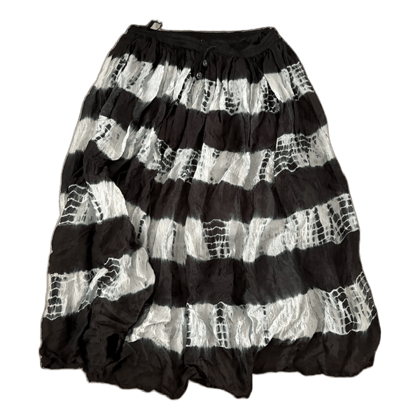 Black tie-dye maxi skirt