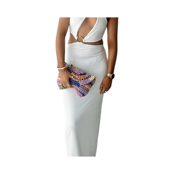 Asos design twisted one shoulder cut out maxi dress
