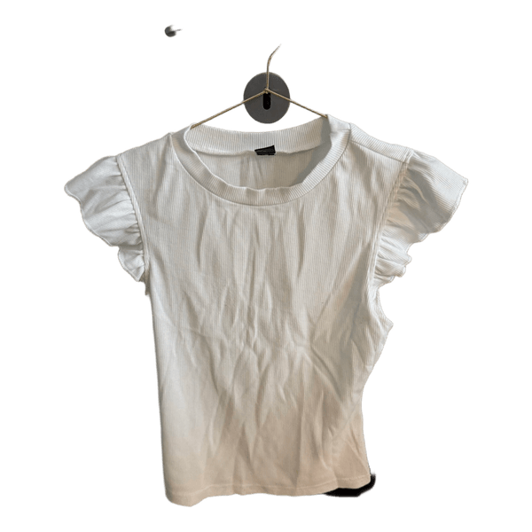 Hvid ribbet t-shirt