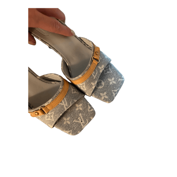 Graat denim hæl