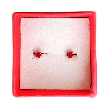 Minimalist stud earrings with red stones