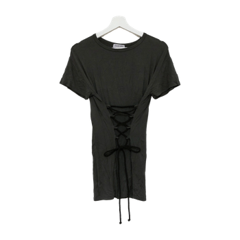 Tummanvihreä nyörikoristeinen tunika S/M – casual / edgy