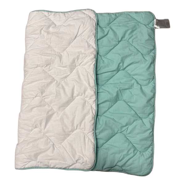 Mint white baby blanket