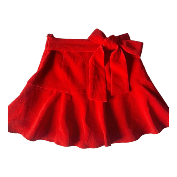 Zara red tie skort