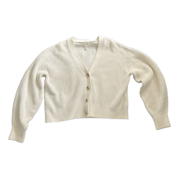 Cremefarvet strikket cardigan