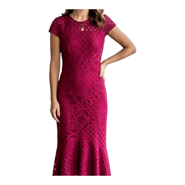 Marc Angelo magenta/cerise lace dress womens size S