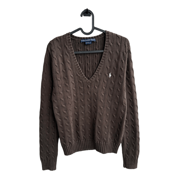 Ruskea Ralph Lauren palmikkoneule