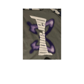 Harmaa huppari printillä