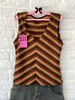 Striped glitter tank top 🧡