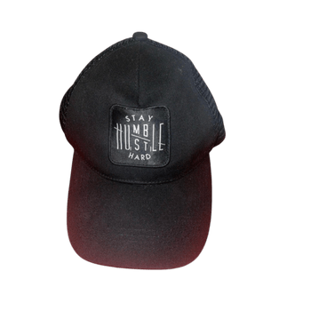 Black trucker cap
