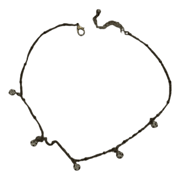 Gold tone crystal necklace