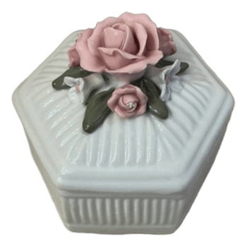 Ceramic floral trinket box