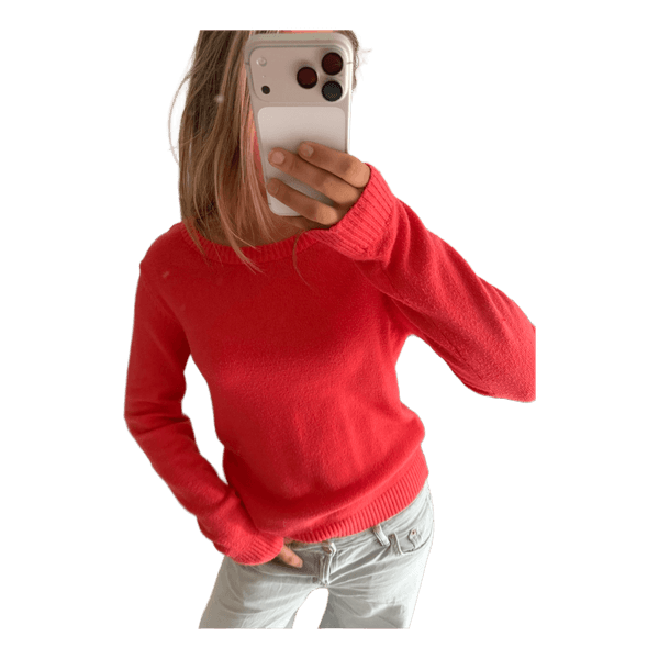 Red knitted jumper