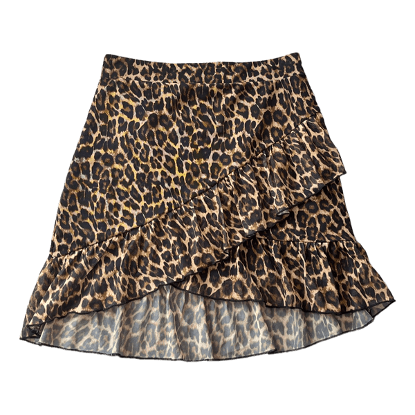 Leopard print ruffle skirt