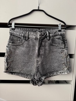 Grey denim shorts