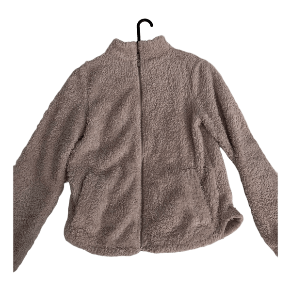 Beige fleece zip jacket