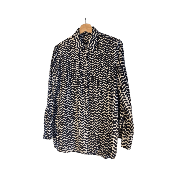Marimekko Minea Sahalaitaraita  silkkipaita