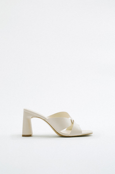 White block heel sandals