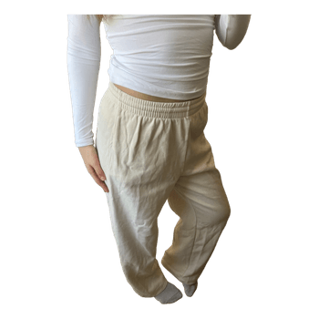 Beige wide leg joggers