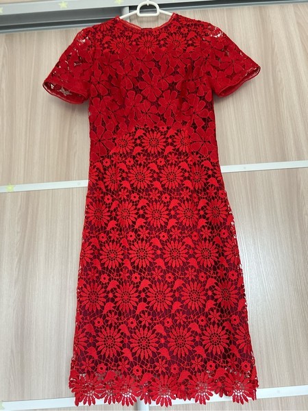 Red lace midi dress Karen Millen uk8