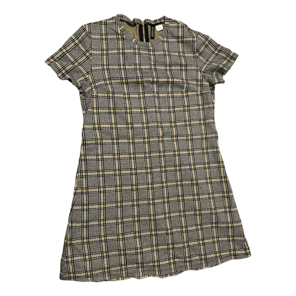Grey plaid mini dress