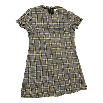 Grey plaid mini dress