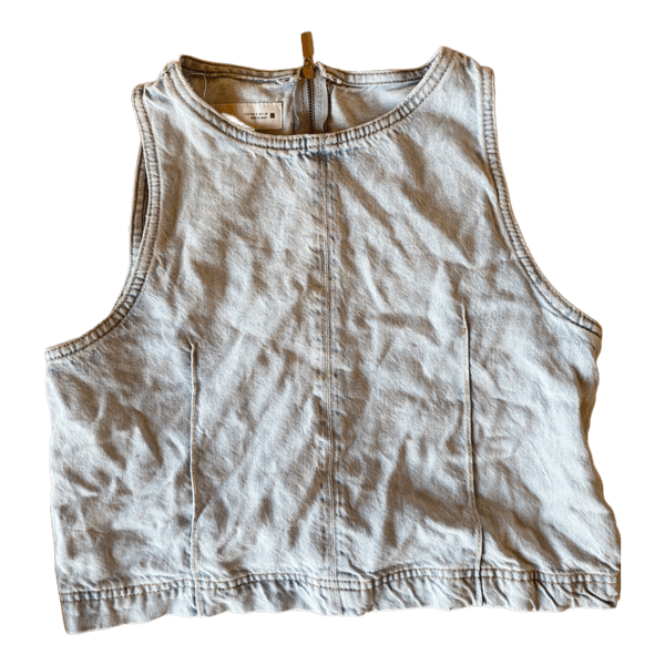 Lyseblå denim crop top