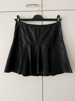 Flared faux leather skirt