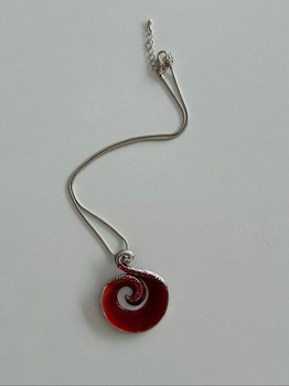 red swirl necklace