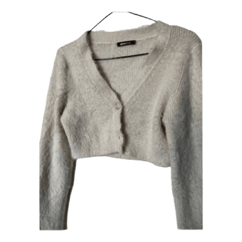 Cream fuzzy cardigan