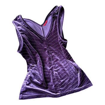 Purple velvet beaded top