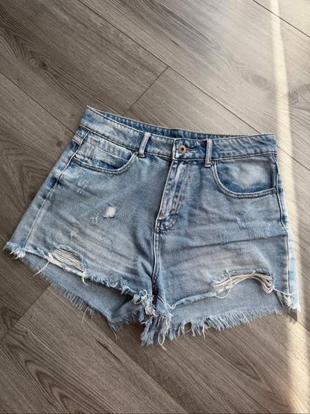 Light blue denim shorts