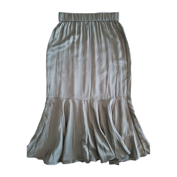 ARKET pistacchio/sage silk mermaid skirt