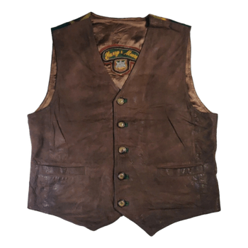 Vintage Harry & Moore Nahkaliivi - Aitoa nahkaa & villaa - Made in Italy - L