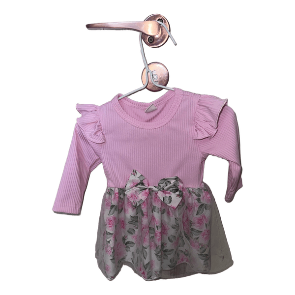 Pink floral baby dress