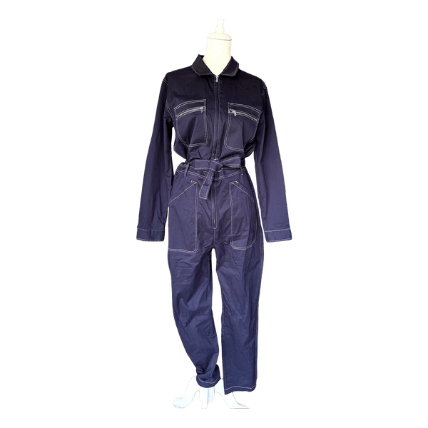 Navy denim jumpsuit