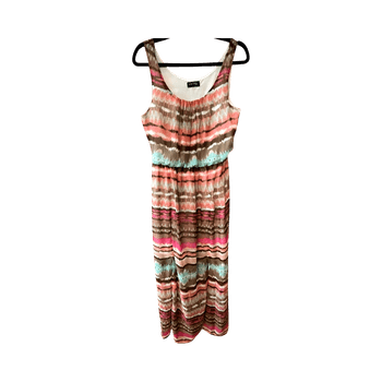 Multicolor striped polyester maxi dress