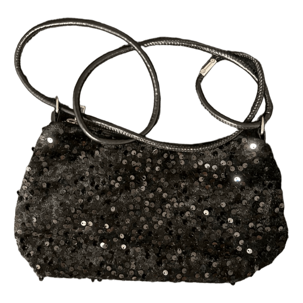 Black sequin shoulder bag
