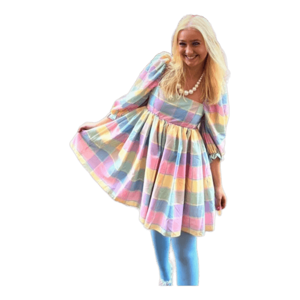 Pastel checkered dress