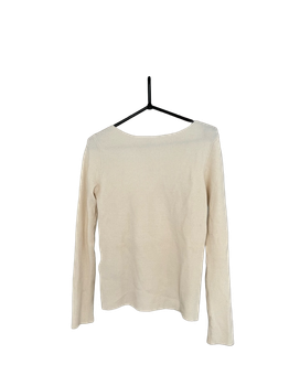 Naisten beige ribbed long sleeve top